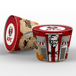Paper Food Bucket - Lapel Pin Now