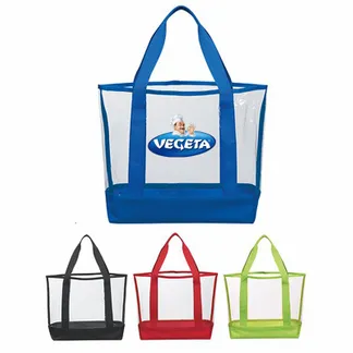 Custom Clear Casual Tote Bag - Lapel Pin Now