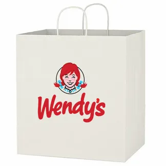 Custom Kraft White Paper Bag - Lapel Pin Now