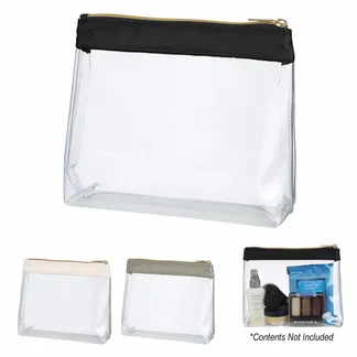 Advertising Sadie Satin Clear Cosmetic Bags - Lapel Pin Now