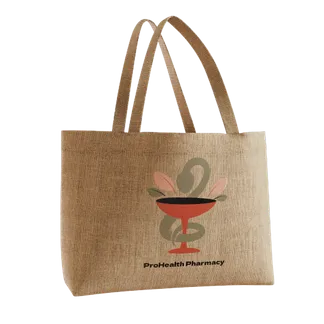 Custom Natural Jute Tote Bag - Lapel Pin Now