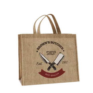 Small Jute Tote Bags - Lapel Pin Now