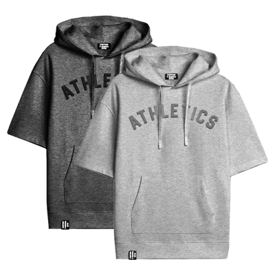 Sporty Short Sleeve Hoodie - Lapel Pin Now