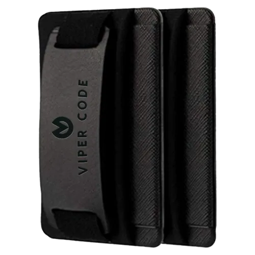 Leather Phone Wallet with Hand Grip - Lapel Pin Now